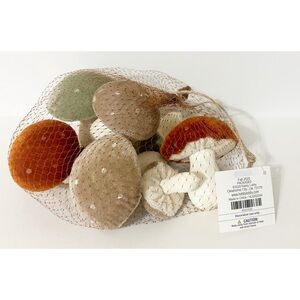 9 Velvet Fabric Hard Styrofoam Decorative Mushrooms, Home Decor, NEW